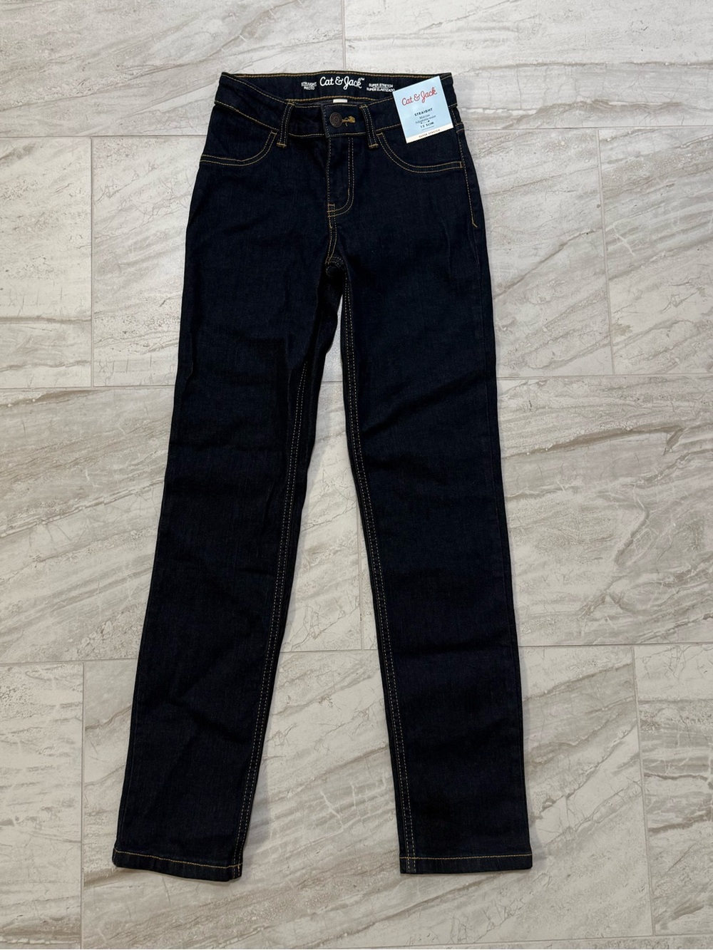 NWT Girls Cat & Jack Mid Rise Super Stretch Straight Jeans Size 12